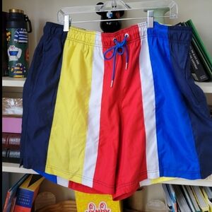 Land's End Color-Blocked Vibrant Men's Swim Trunk